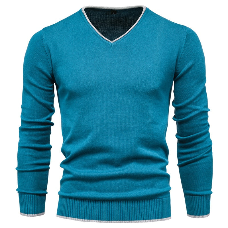 Men's – Sweater – Slim Fit V-Neck – Modern Style