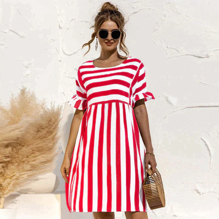 Striped sleeve dress