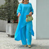 Women's - Airy Linen Set - Oversized Blouse & Wide Trousers - Comfortable Summer Outfit
