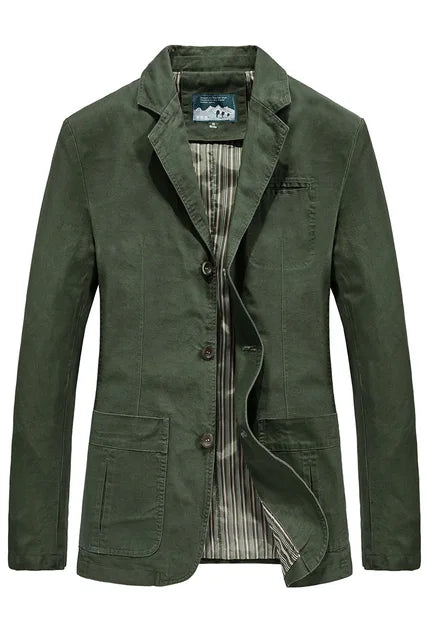 Men's Multi-Pocket Single-Button Blazer