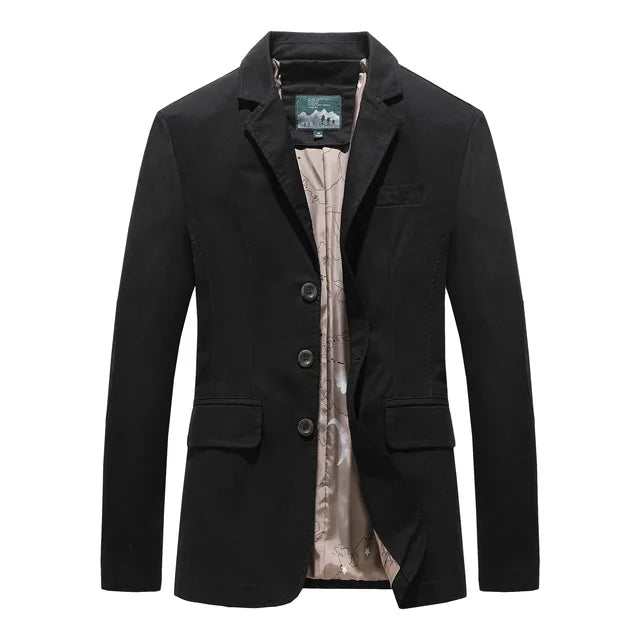 Men's Multi-Pocket Single-Button Blazer