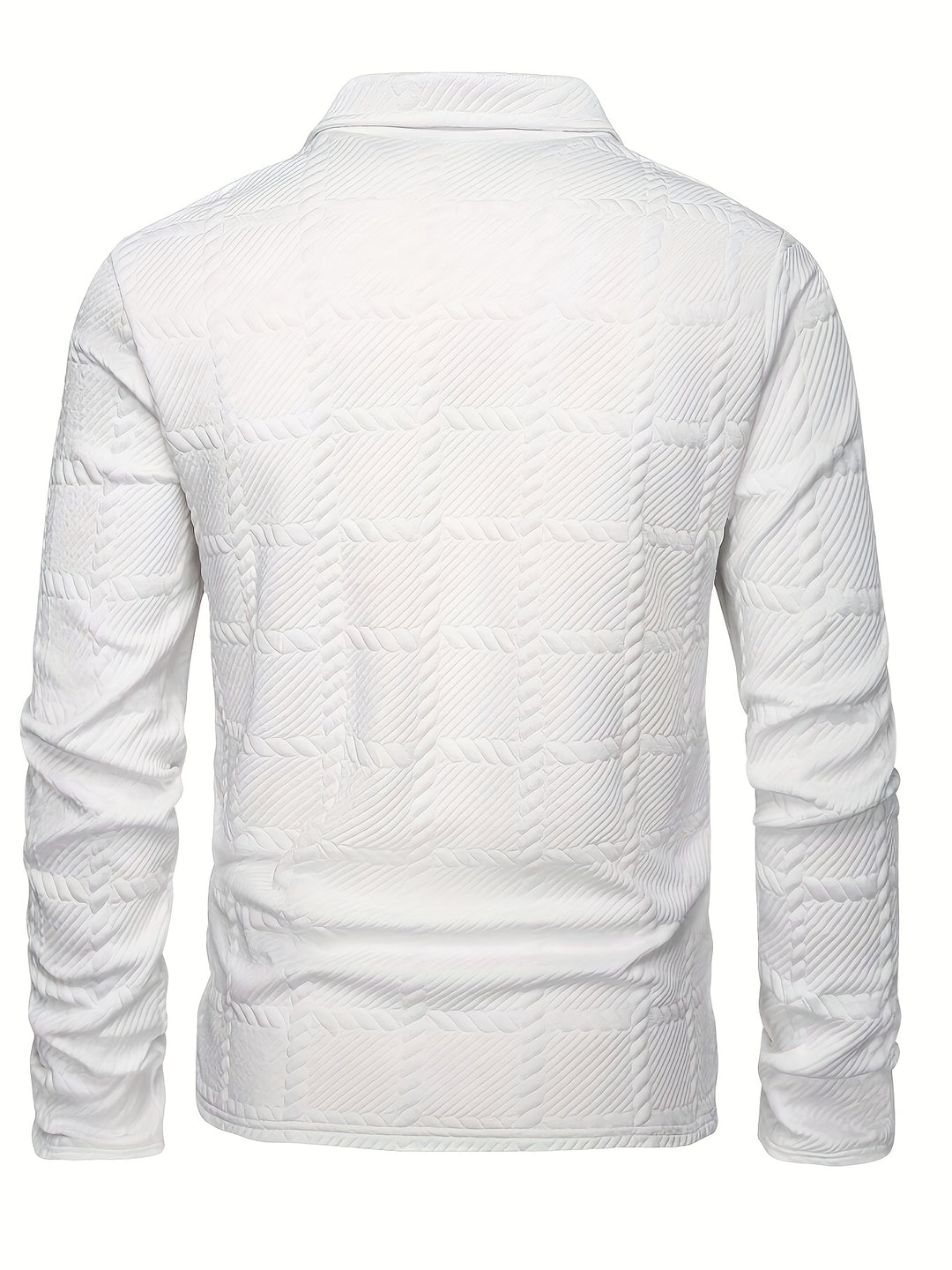 Men's - Knitted Jacquard Polo Shirt - Stylish Comfort