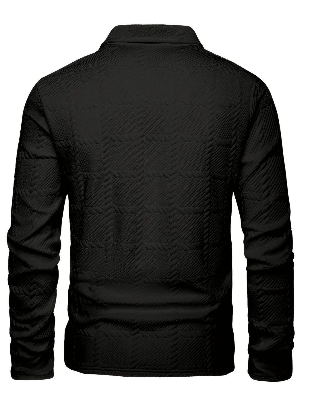 Men's - Knitted Jacquard Polo Shirt - Stylish Comfort