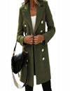 Half-length coat with double row of buttons