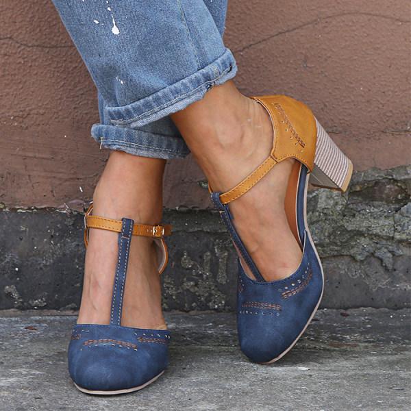 Women's - Stylish Block Heel Sandals - Comfortable & Trendy Footwear