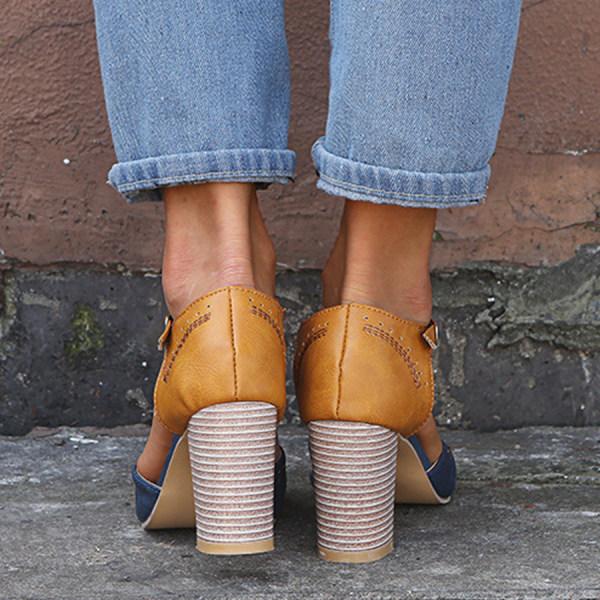 Women's - Stylish Block Heel Sandals - Comfortable & Trendy Footwear