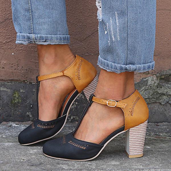 Women's - Stylish Block Heel Sandals - Comfortable & Trendy Footwear