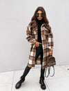 Oversized chequered button-down jacket