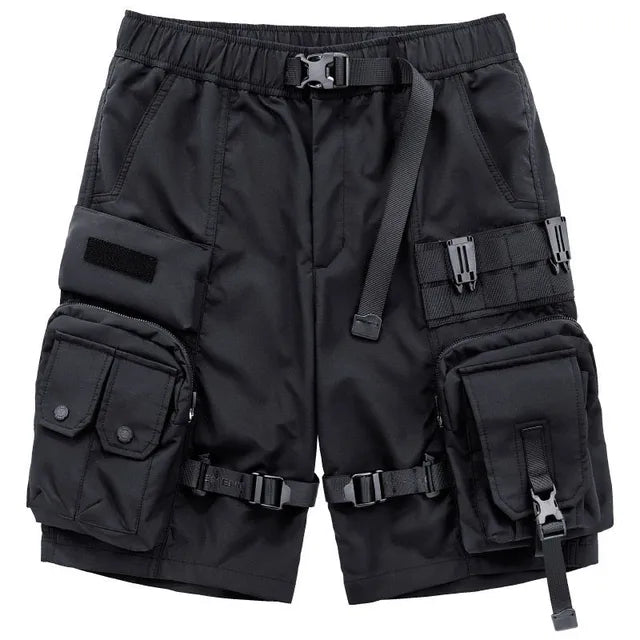 Tactical cargo shorts with adjustable straps