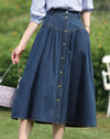 Retro blue denim skirt