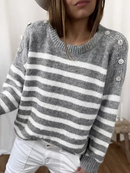 Chic striped long-sleeved jumper