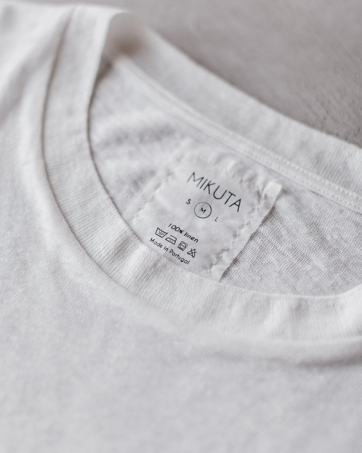 White loose linen T-shirt