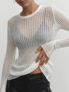 Elegant striped see-through top