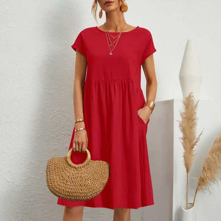 Knee Length Summer Dress with Pockets