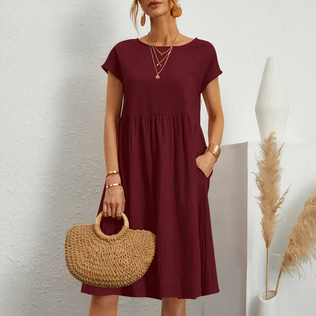 Knee Length Summer Dress with Pockets