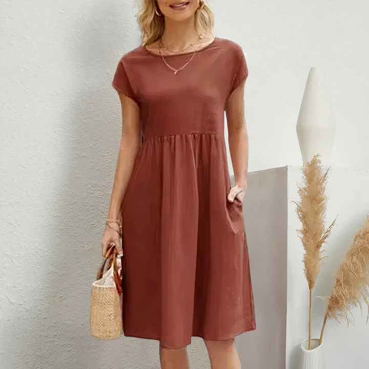 Knee Length Summer Dress with Pockets