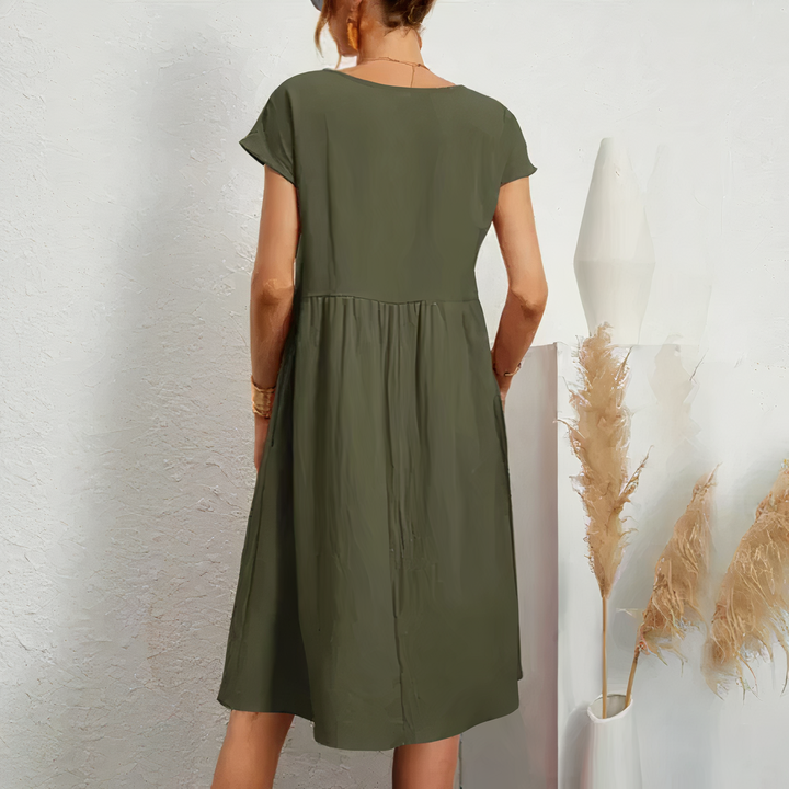 Knee Length Summer Dress with Pockets