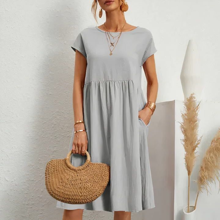 Knee Length Summer Dress with Pockets