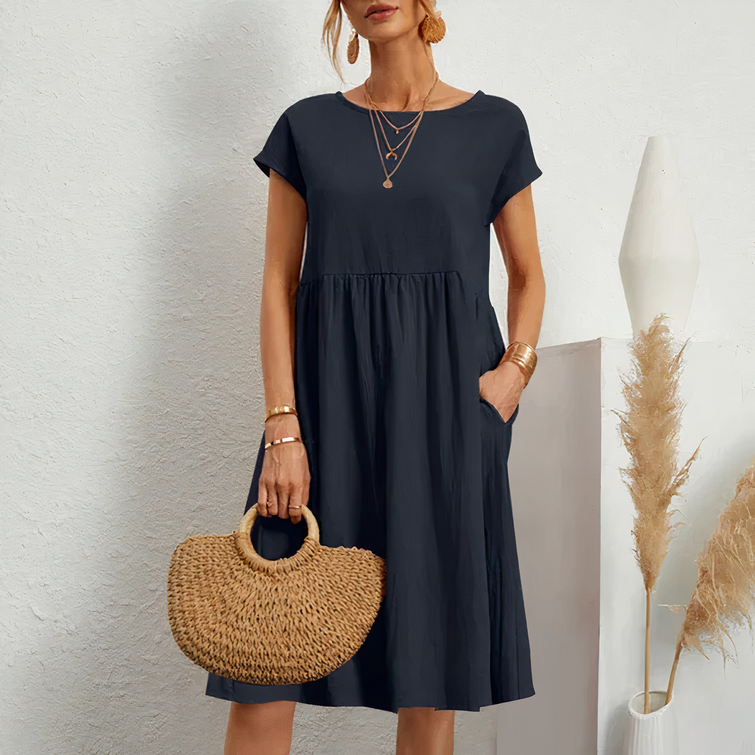 Knee Length Summer Dress with Pockets