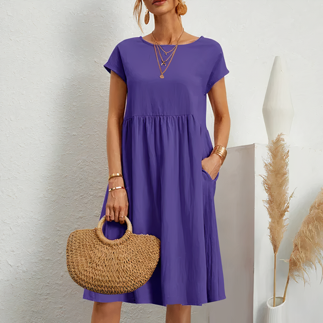 Knee Length Summer Dress with Pockets