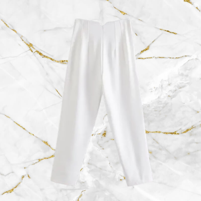 High-waisted trousers