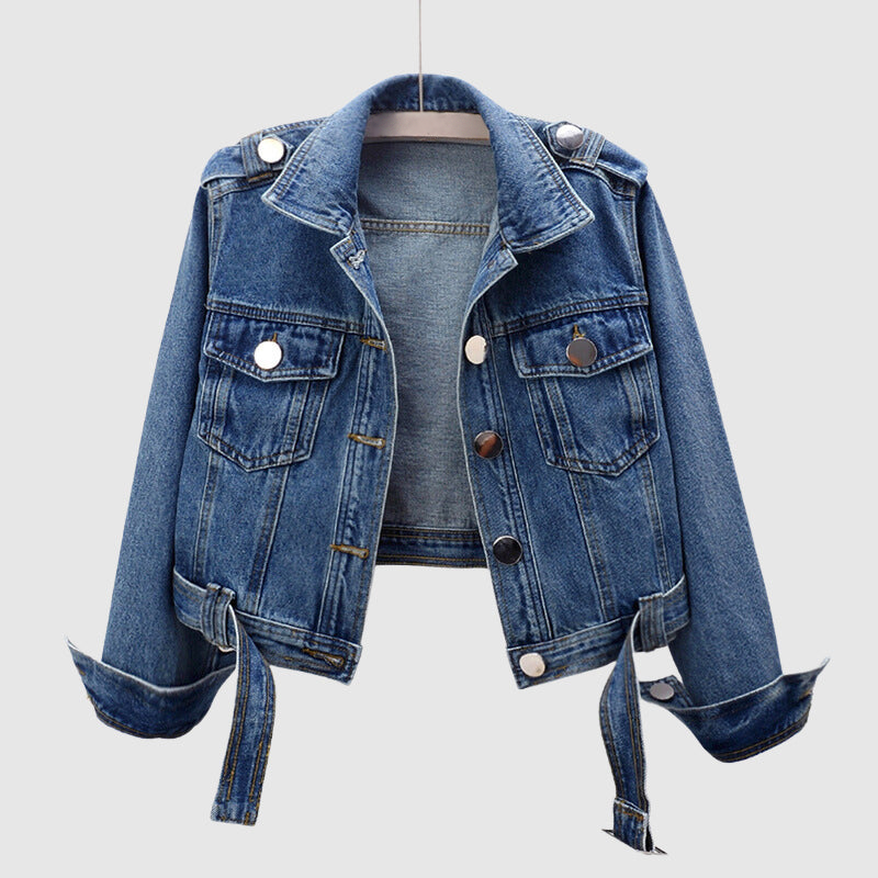 Stylish Cropped Denim Jacke