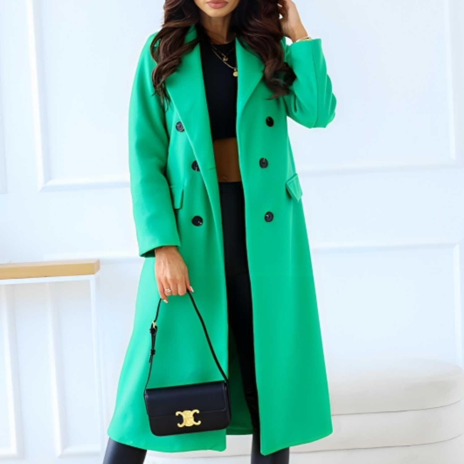 Women's - Winter Coat - Elegant Wool Blend - Stylish Warm Outerwear