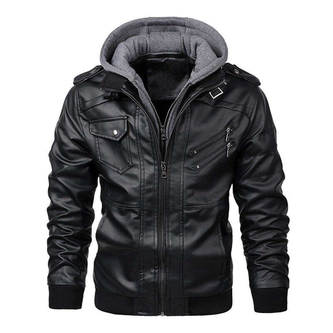 Men's - Hooded Jacket - Leather - Lightweight & Stylish for Warm Weather - Perfect Summer Outerwear
