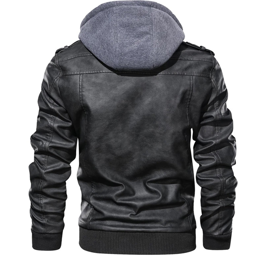 Men's - Hooded Jacket - Leather - Lightweight & Stylish for Warm Weather - Perfect Summer Outerwear