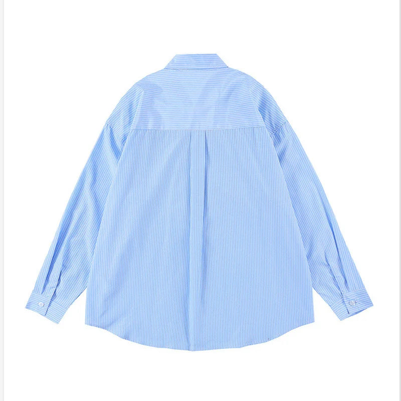 Two-coloured long sleeve shirt with contrast collar