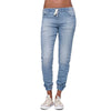 Women's jeans with low waist and bow