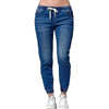 Women's jeans with low waist and bow