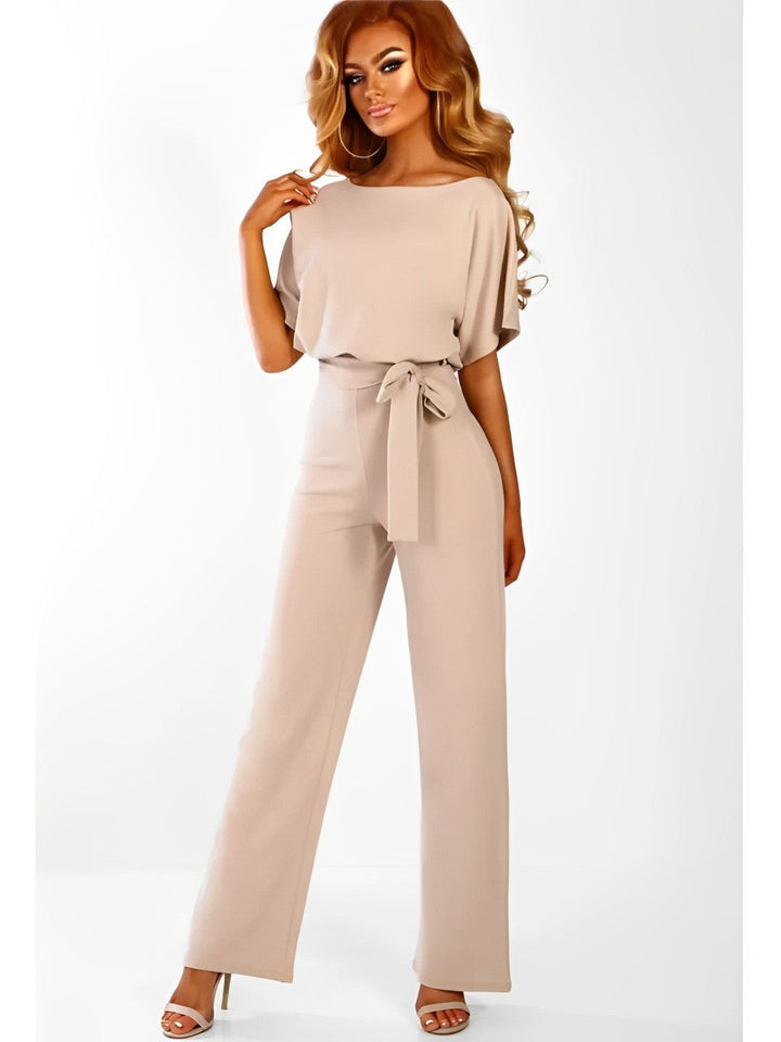 Straight jumpsuit with high waist