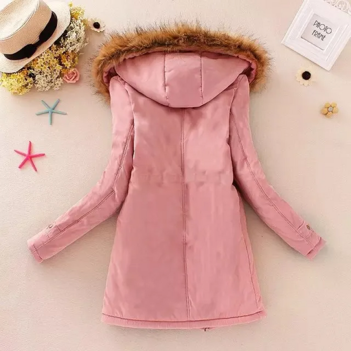 Slim-fit parka with hood, comfortable and fashionable