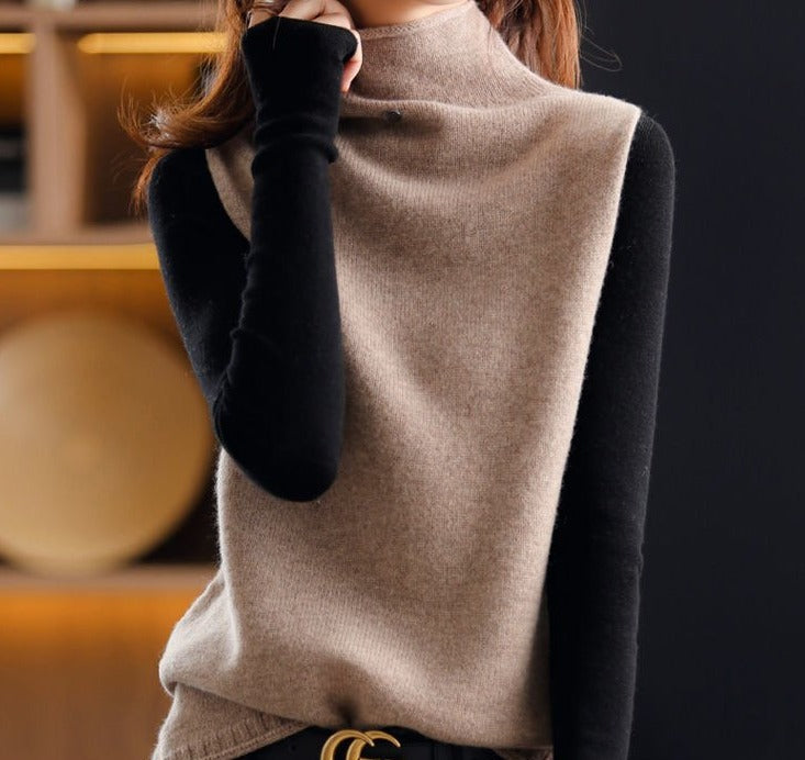 Mod block turtleneck jumper