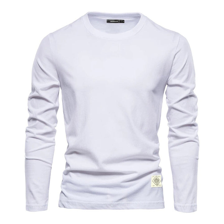 Long-sleeved T-shirt with O-neck