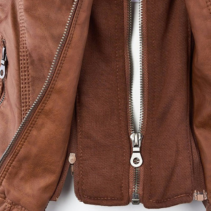 Leather summer jacket for women