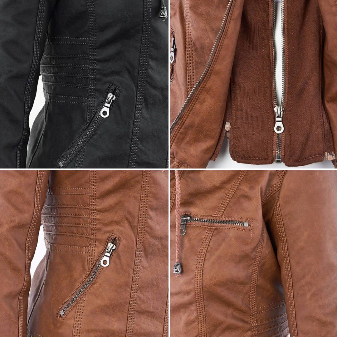 Leather summer jacket for women