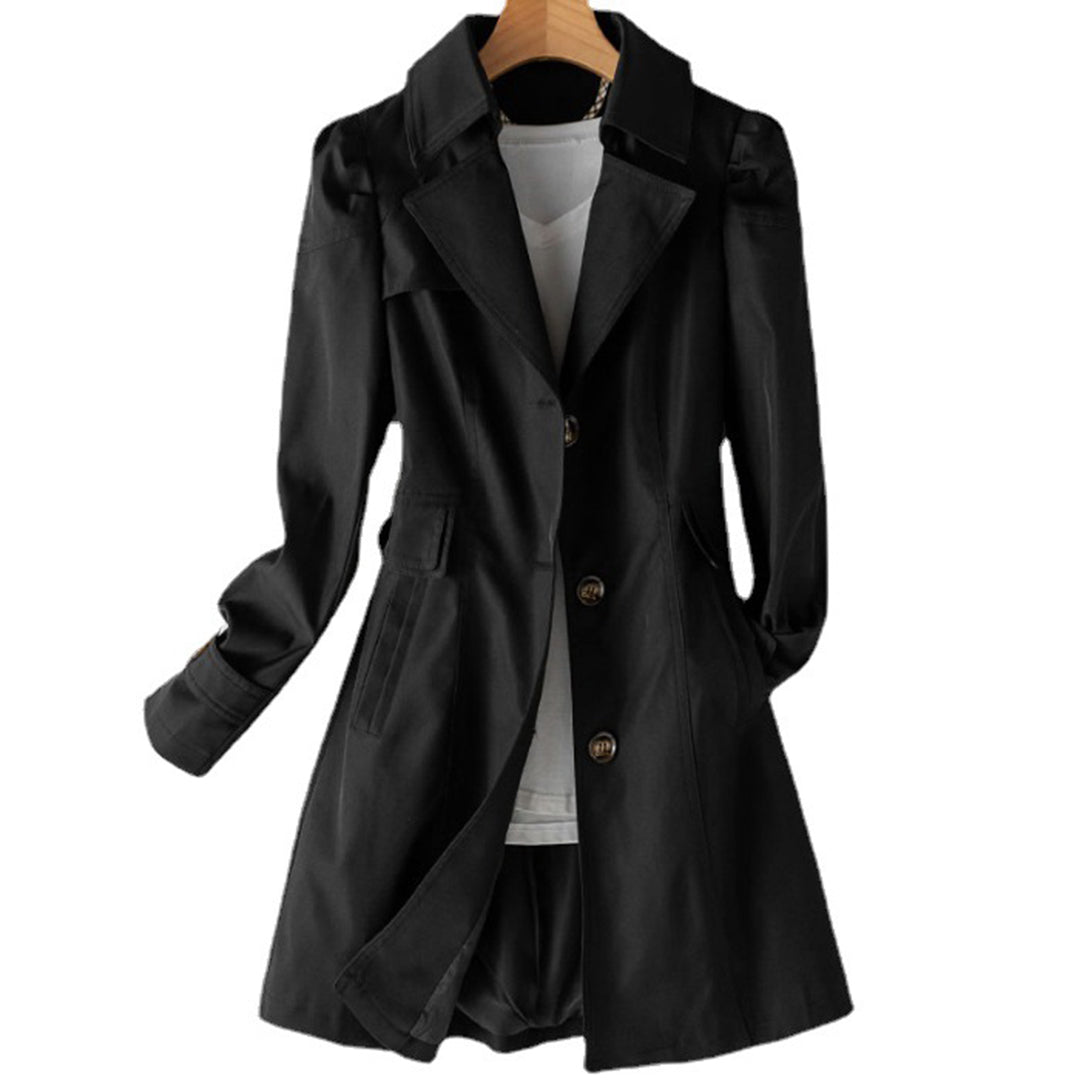 Women's - Long Trench Coat - Lightweight Fabric - Classic Style - Timeless Elegance for Every Occasion