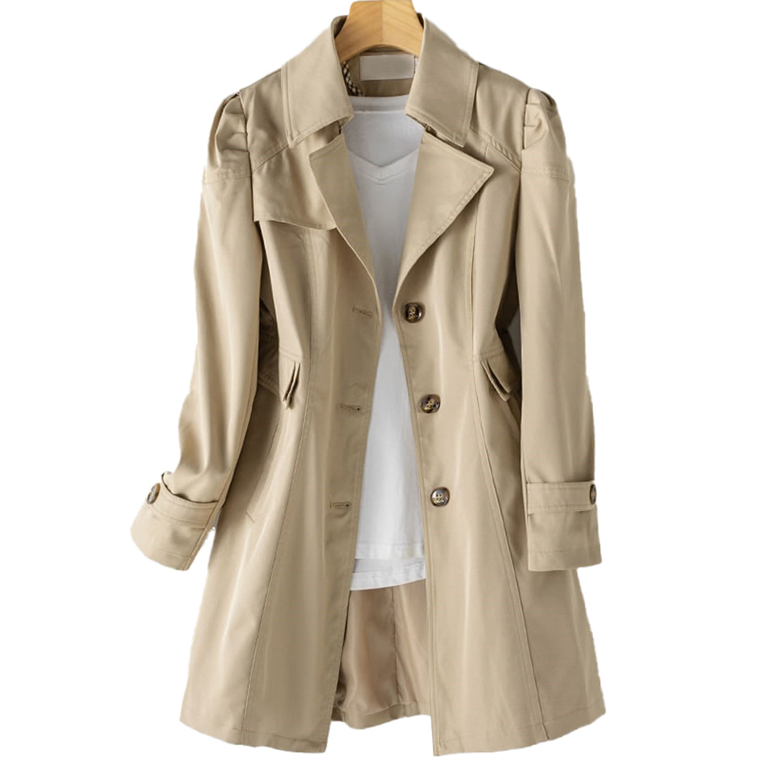 Women's - Long Trench Coat - Lightweight Fabric - Classic Style - Timeless Elegance for Every Occasion