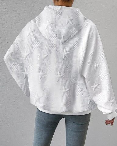 Women's - White Long Sleeve - Knitted Hoodie