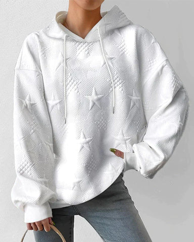 Women's - White Long Sleeve - Knitted Hoodie