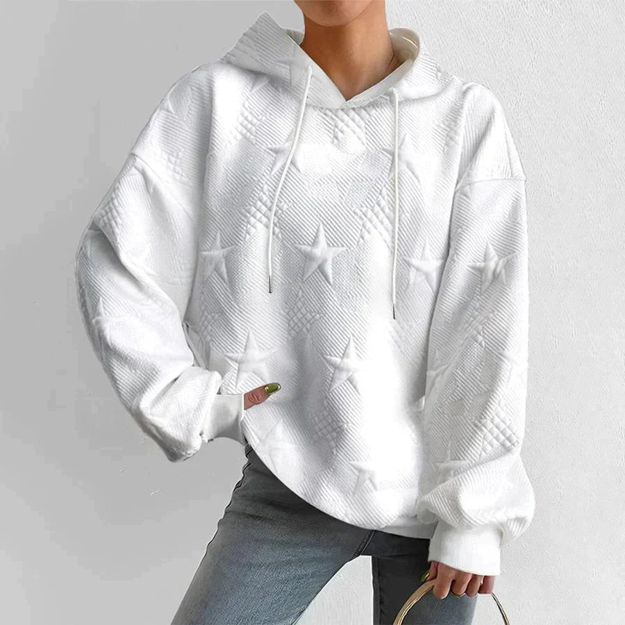 Women's - White Long Sleeve - Knitted Hoodie
