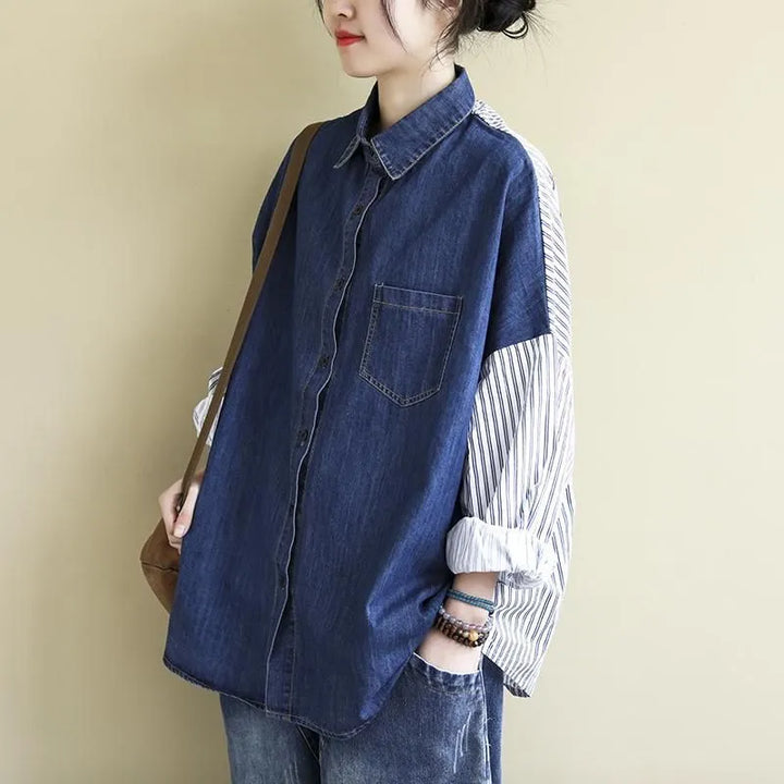 Long-sleeved denim shirts