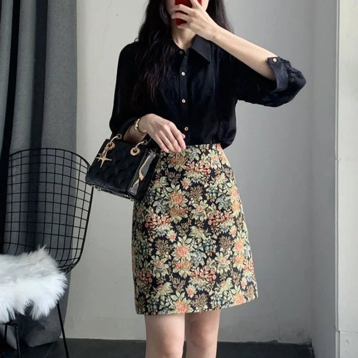 Floral retro skirt