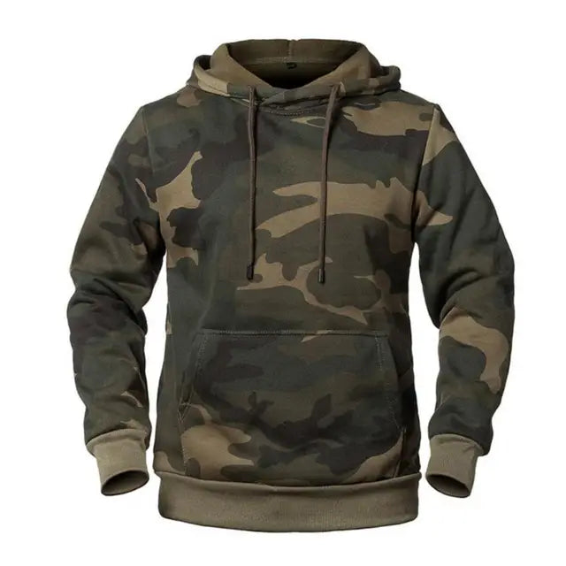 Hoodie with camouflage pattern sleeves