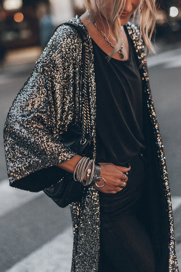 Fashionable sequin cardigan