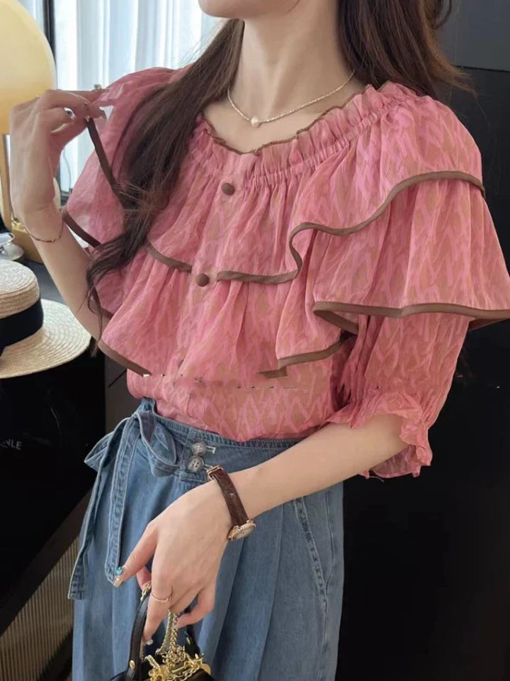 French-style blouse with frill