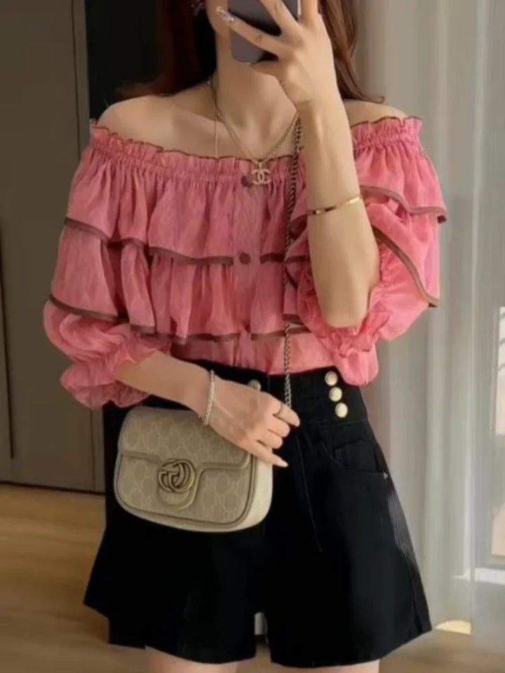 French-style blouse with frill