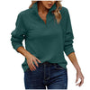 Women's jumper with V-neck, high-quality fabric and zip detail